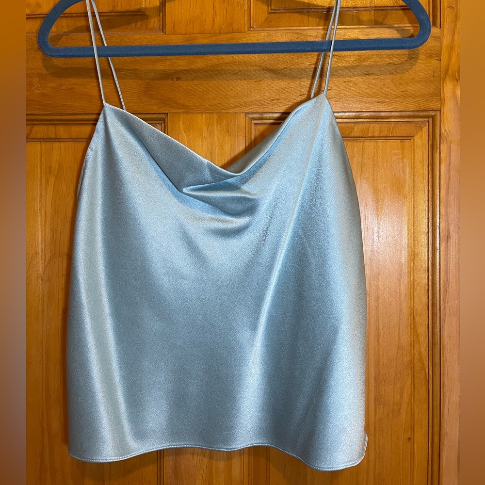 Alice + Olivia Sky Blue Satin Top - Picture 5 of 7